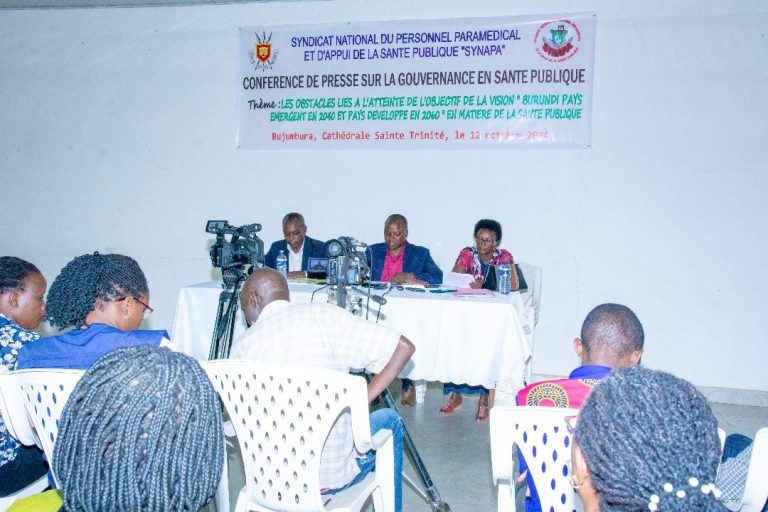 CONFERENCE DE PRESSE DU SYNDICAT NATIONAL DU PERSONNEL PARAMEDICAL ET D’APPUI DE LA SANTE PUBLIQUE   « SYNAPA »  DU 12 OCTOBRE 2024